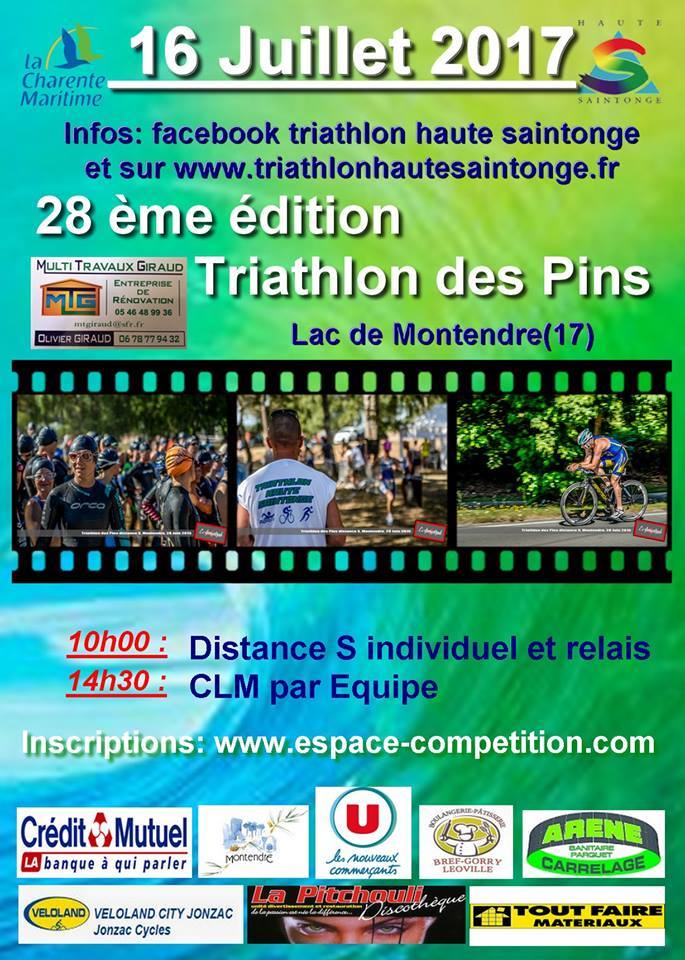 28 e triathlon des Pins à Montendre